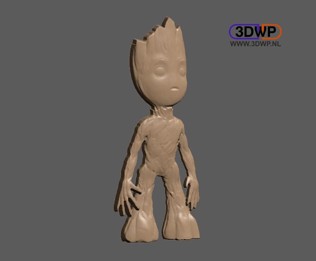 Baby Groot Bas Relief 3d model