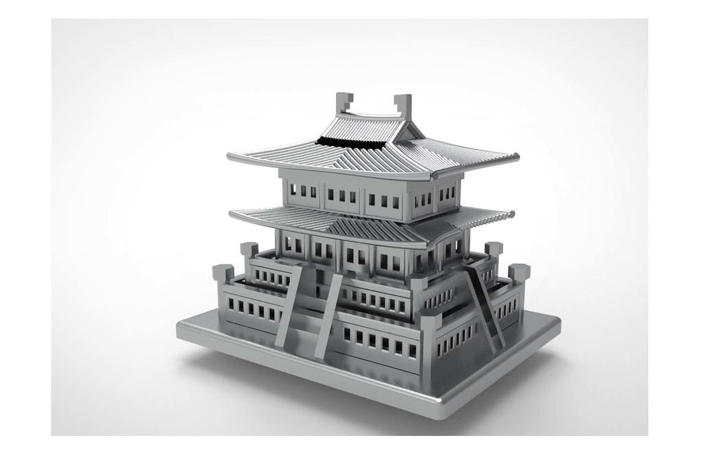 Korean Traditional Architecture Coin Bank 3d model