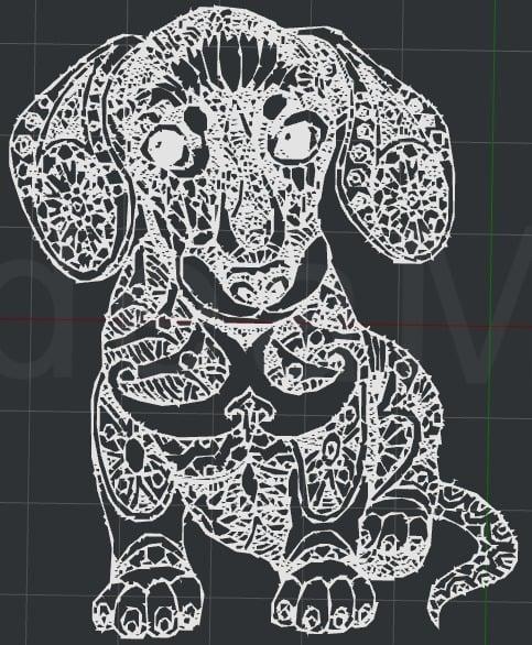 Dachshund Pup 2D Wall Art 3d model