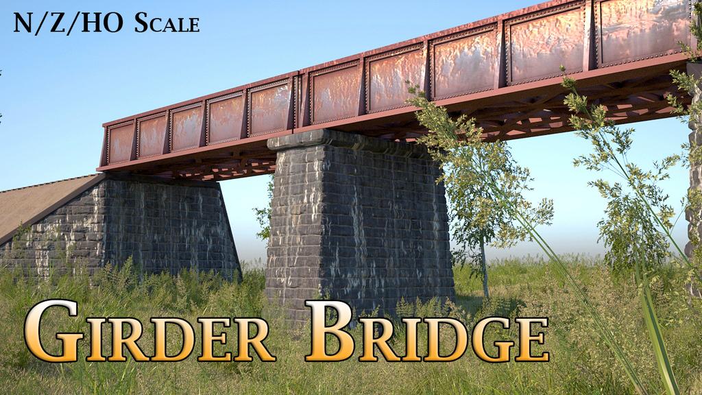 Girder Bridge - Model Railway (N/HO/Z Scale) 3d model