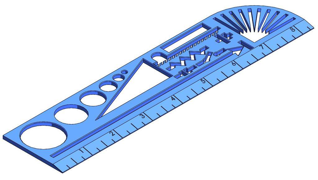 Engineering Stencil Ruler 3d model