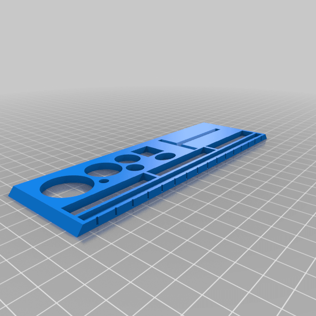 Engineering Ruler with 15mm square and Chamfered plot stencil 3d model