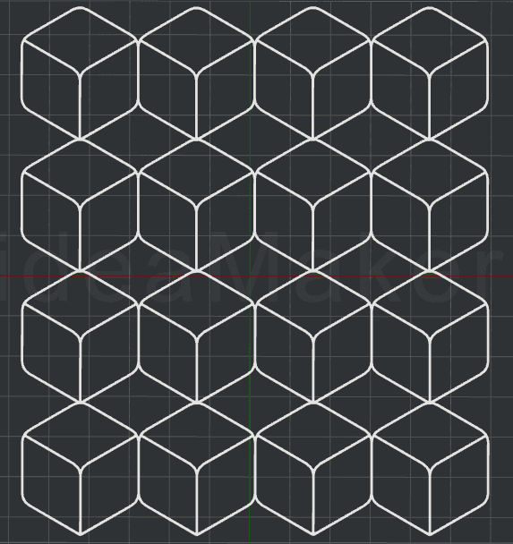 Radius Cube Pattern - 2D Wall Art 3d model