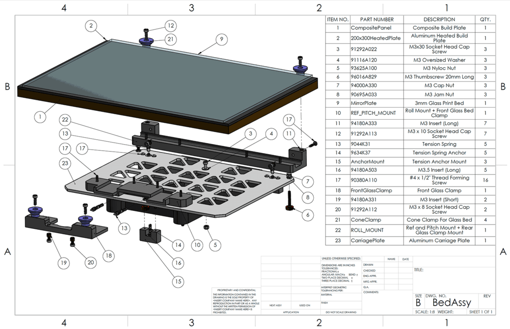 Kinematic Mount Print Bed For Dremel 3D20 / Flashforge Inventor 3d model