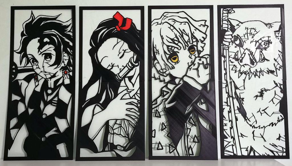 Demon Slayer - Kimetsu no yaiba 2D Wall art Set 10 characters 3d model