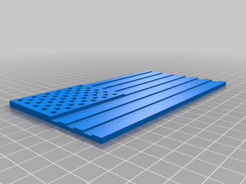 Simple American Flag Tri-Tone print for single extruder 3d model