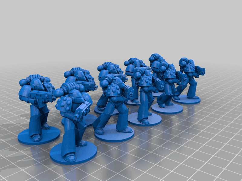 scaled from 6mm to 28mm space boys 3d model