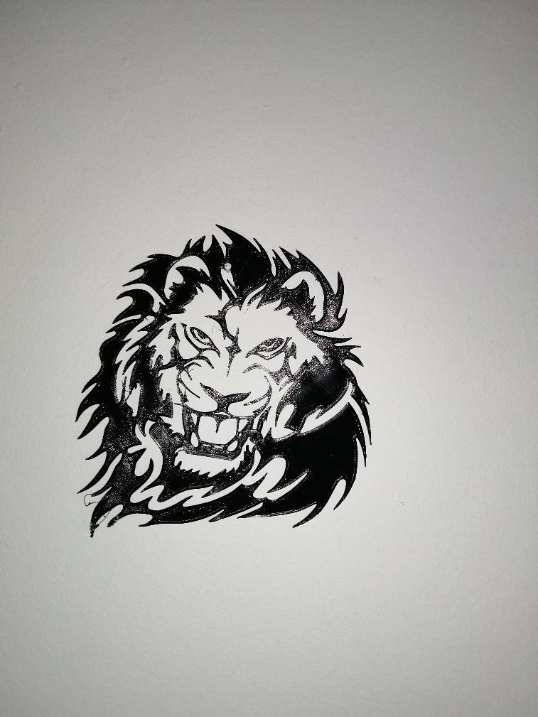 Lion 2D wall art 3d model