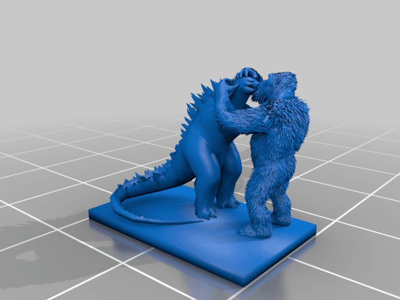 Kong and Godzilla kissing v1 3d model