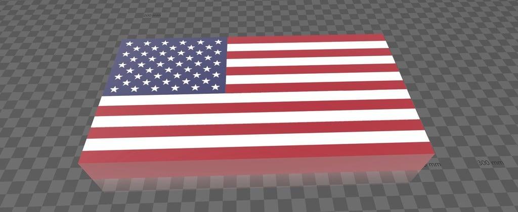 Multi Color American Flag 3d model