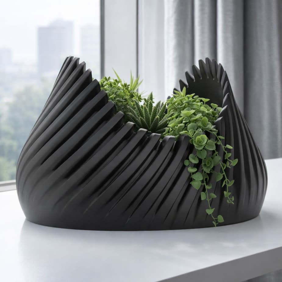 Designer Ribbed Pots FLUTED RIBBED PLANTER POT - 3D model by WonderMingStudio on Thangs