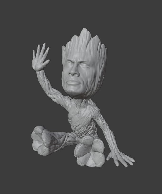 Groot Rocks Grock (Groot + The Rock Mashup) - 3D model by ThinAir3D on Thangs