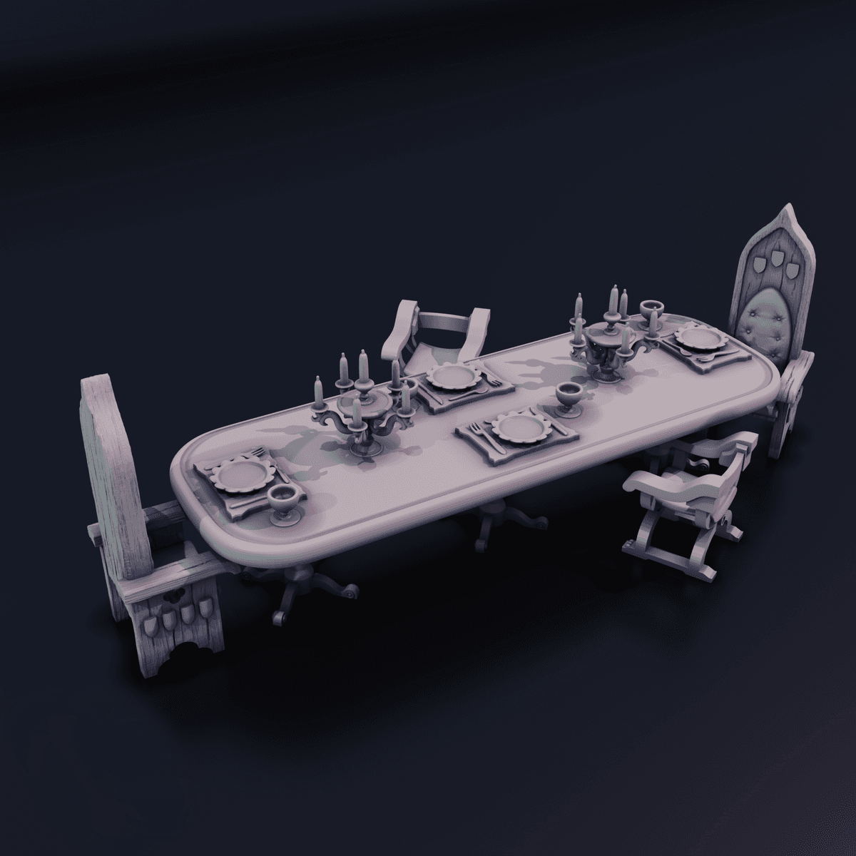 High Noble Table Set - 3D model by The Forge of Many Things on Thangs