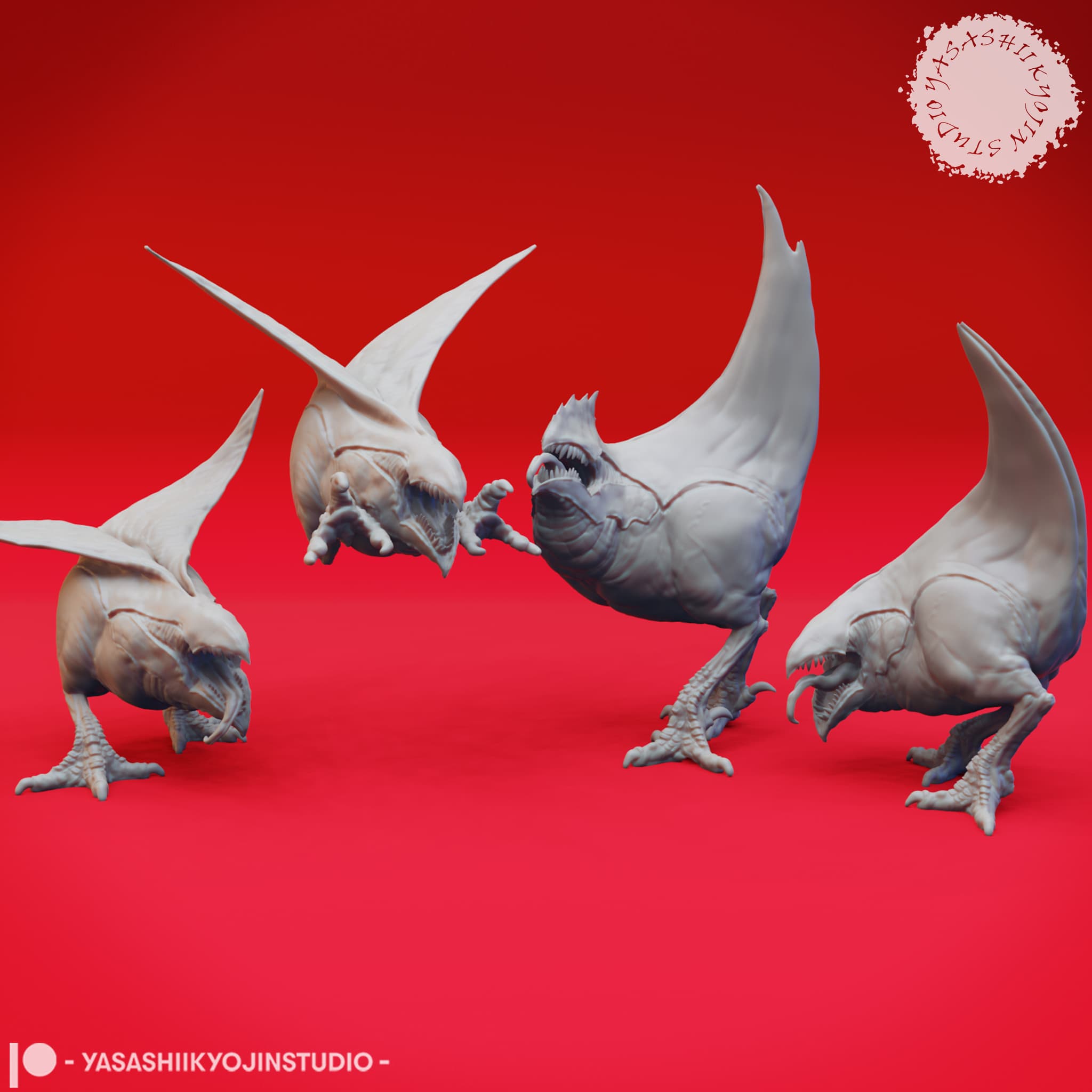 Abyssal Chicken Mob - Tabletop Miniatures (Pre-Supported) - 3D model by ...