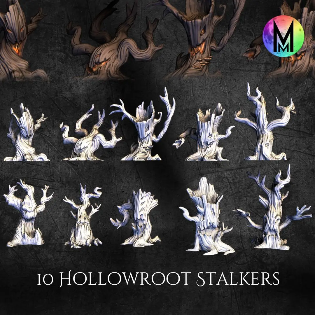Tree Assassin Moon Raker Halloween Spooky Tree Set - Bundle of 10 Hollowroot Stalkers - 3D model ...