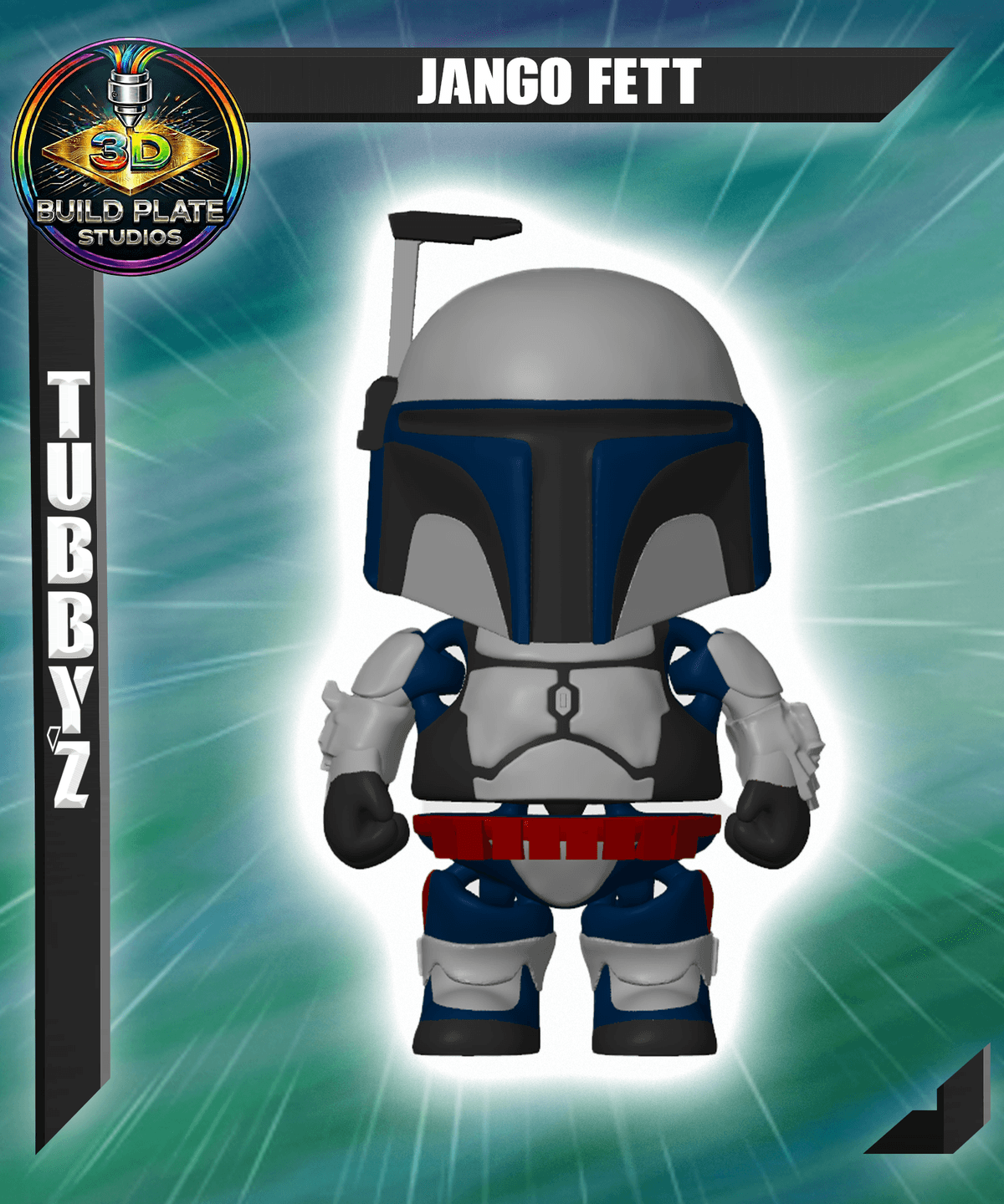 Jango Stickers STAR WARS jango Fett Multicolor Flexi Print-In-Place - 3D model by ...