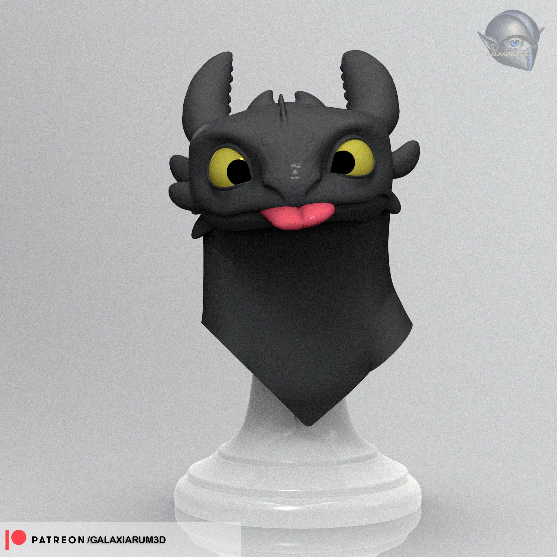 Toothless Night Fury – Playful Bust STL - 3D model by GALAXIARUM 3D on ...