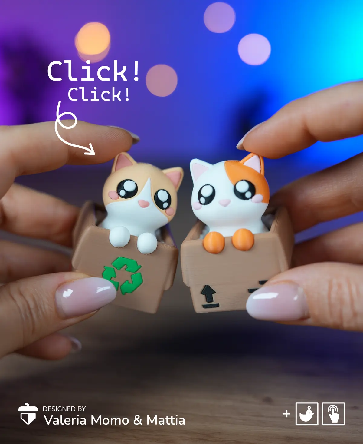 Button Octopus Box Clicker Clicker Cat Box Pack - 3D model by Valeria Momo & Mattia on Thangs