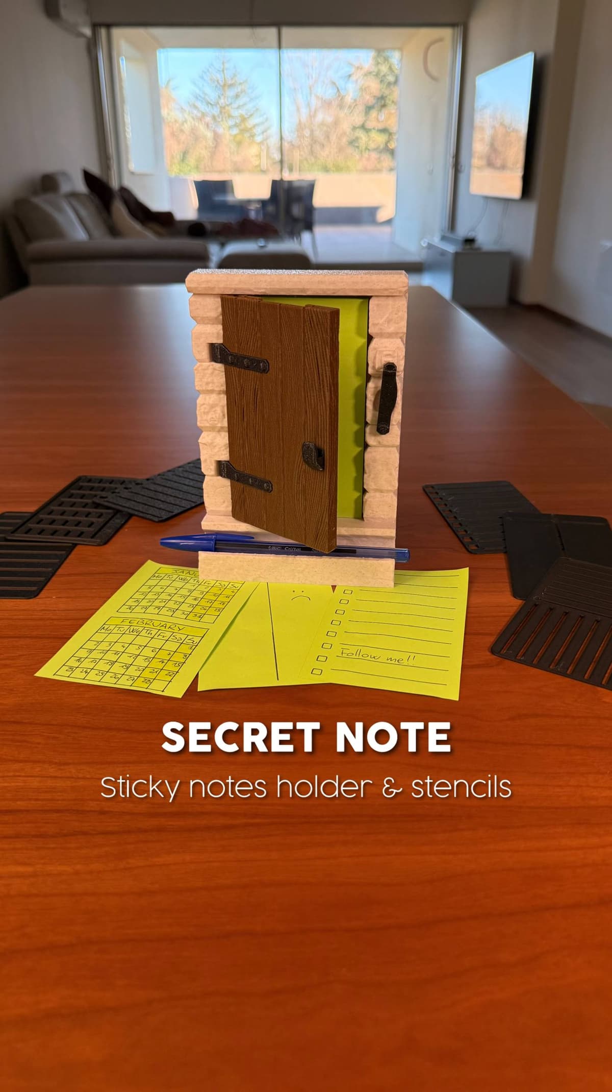 Sticky Note Inventions SECRET NOTE | STICKY NOTES HOLDER & STENCILS - 3D model by af ...