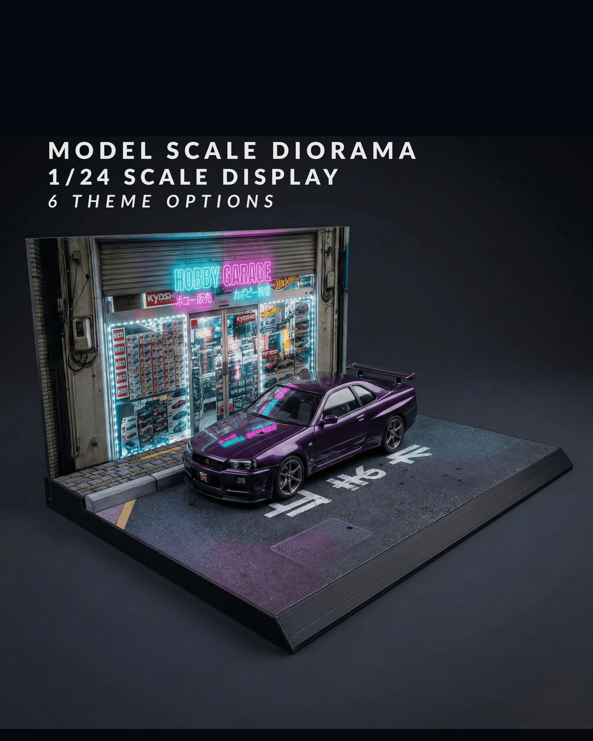 Jdm Display 1/24 Scale Tokyo Street Diorama – JDM Garage Display Backdrop - 3D ...