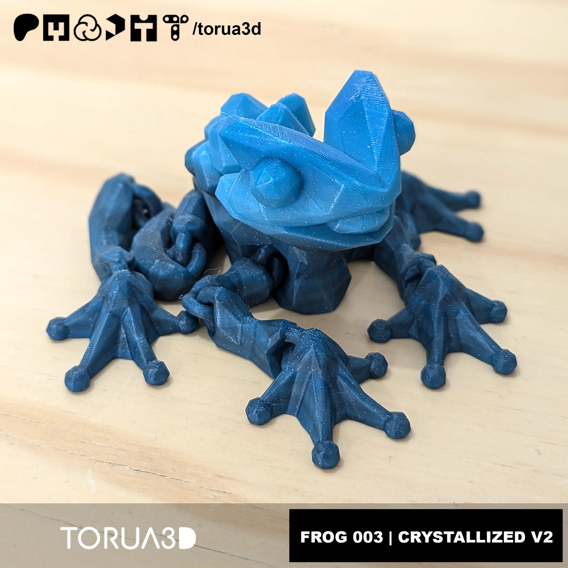 Strawberryfrog Stl Articulated Frog 003 - Crystallized V2 - Print in place - No supports ...