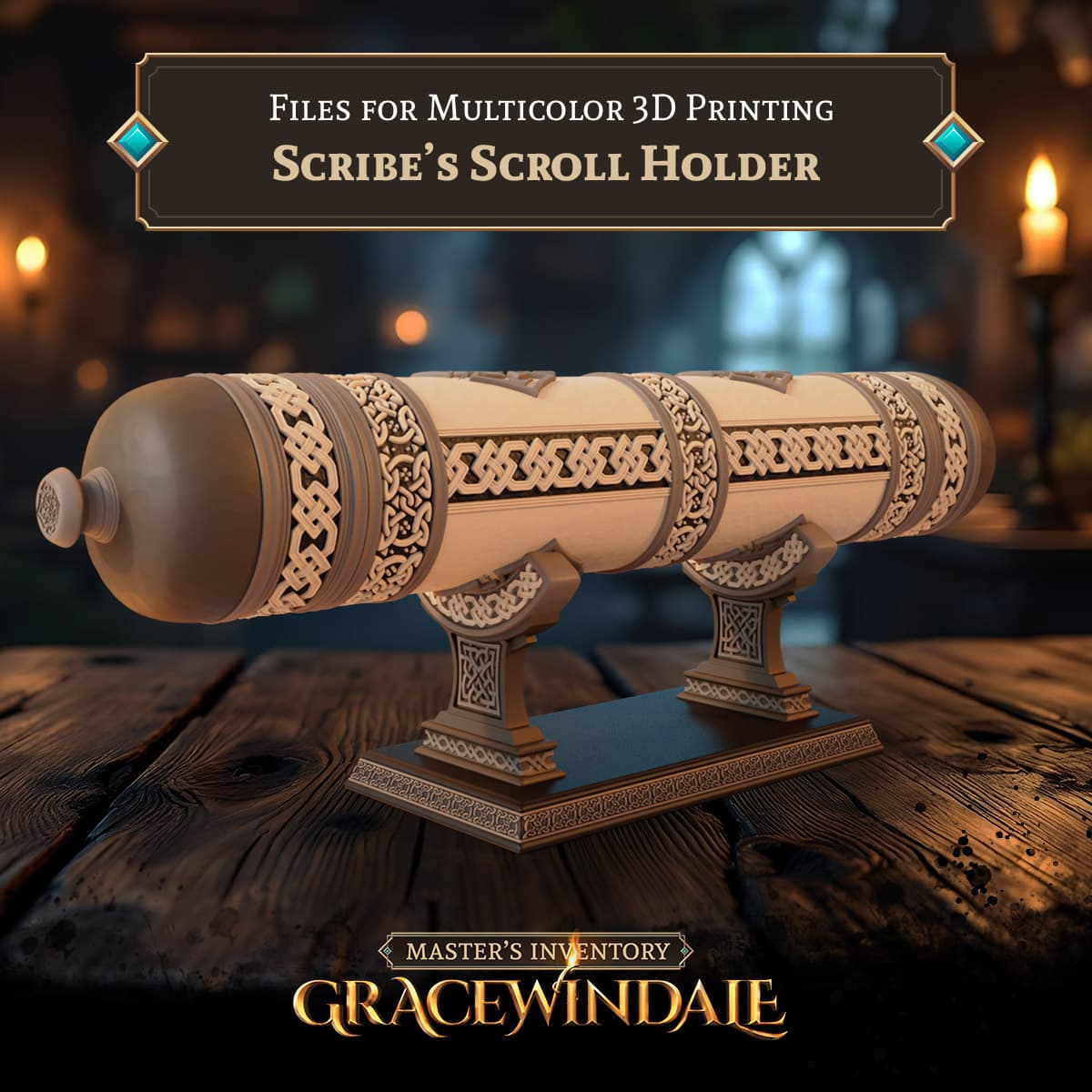 Scroll Scribe Texture Scribe's Scroll Holder - 3D model by Gracewindale on Thangs