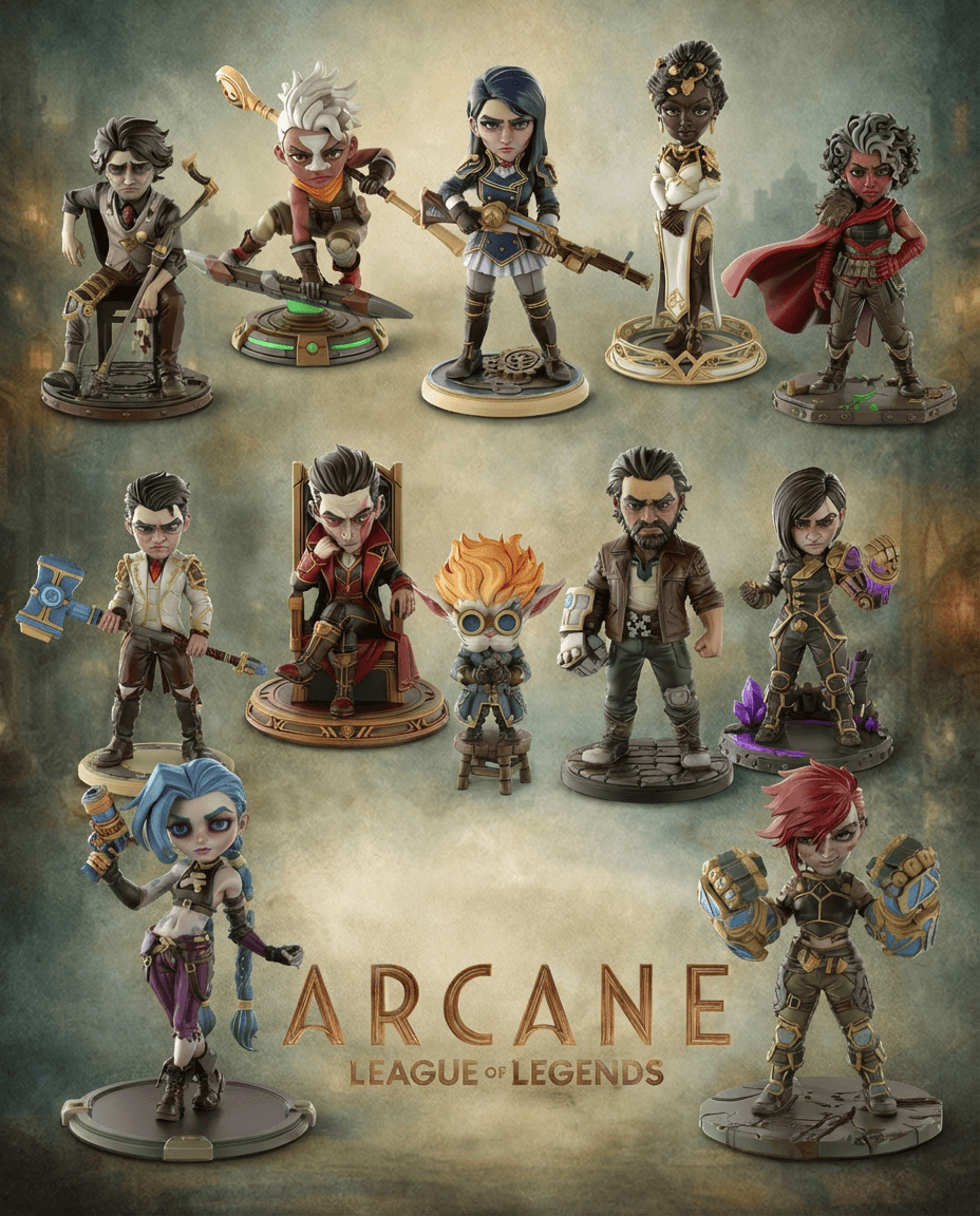 Buy Arcane STL Files - Jinx Vi Caitlyn Ekko - League of Legends 3D ...