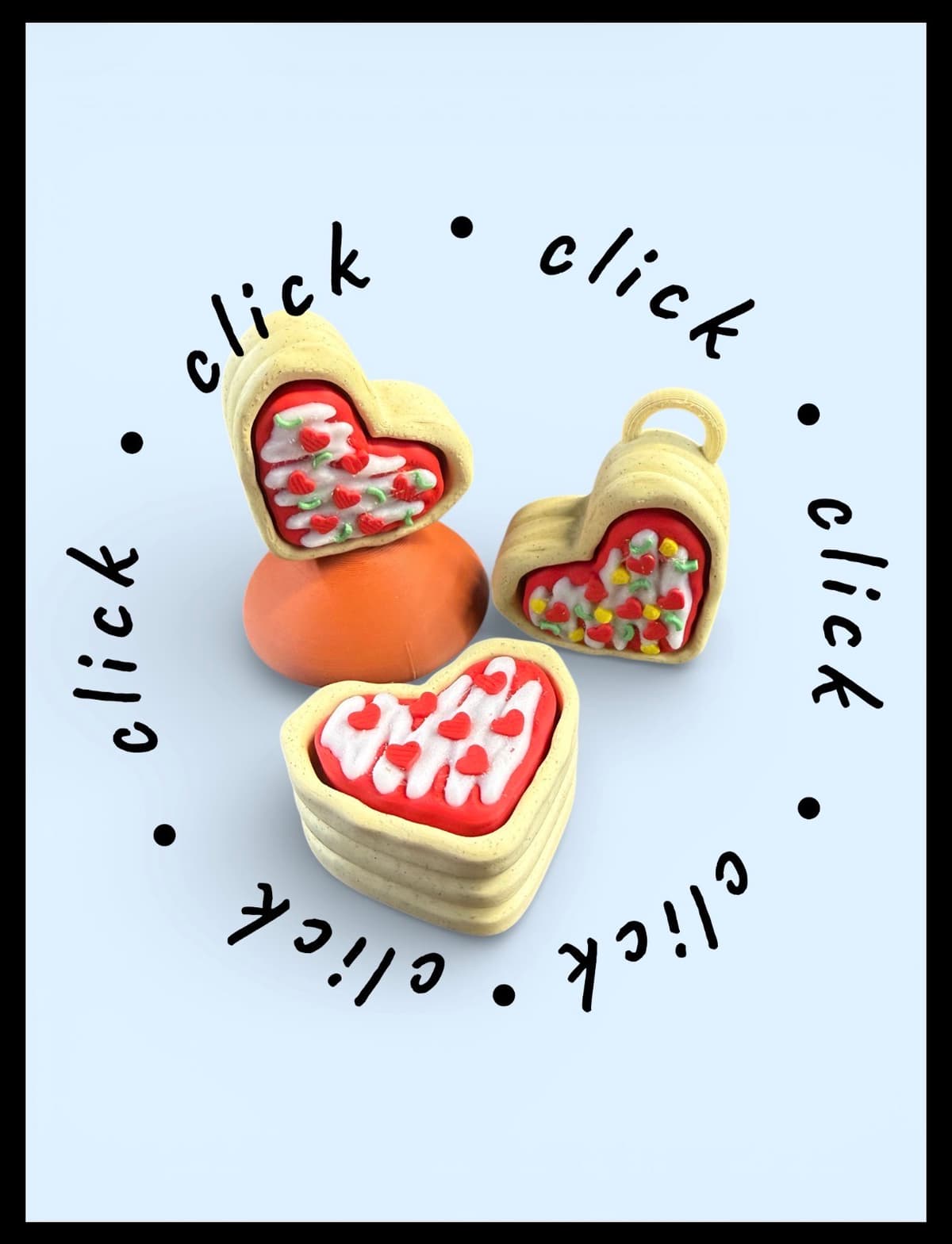 Heart Pizza Clickies - 3D model by RebelAlicornDesigns on Thangs