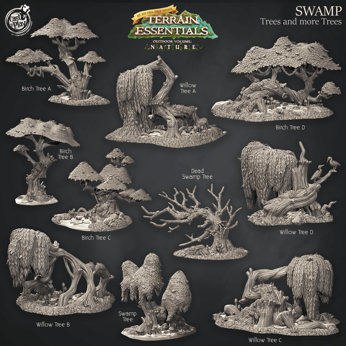 Swamp Tree Model Swamp Set (Pre-Suppported) - 3D model by Terrain Essentials on Thangs