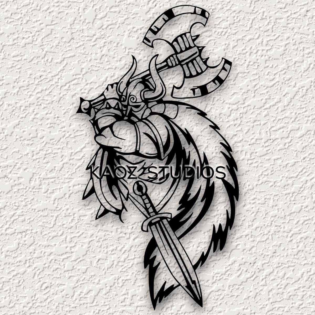 Valhalla Draw Line valhalla warrior wall art viking wall decor nordic decoration gaming ...