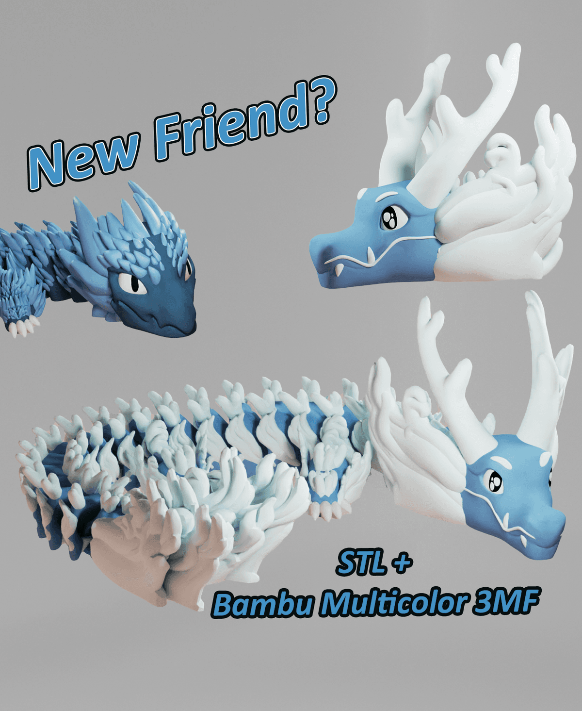 Mistral Raptor Picture Mistral Winter Wind Dragon - Articulated Dragon Fidget Toy - 3D model ...