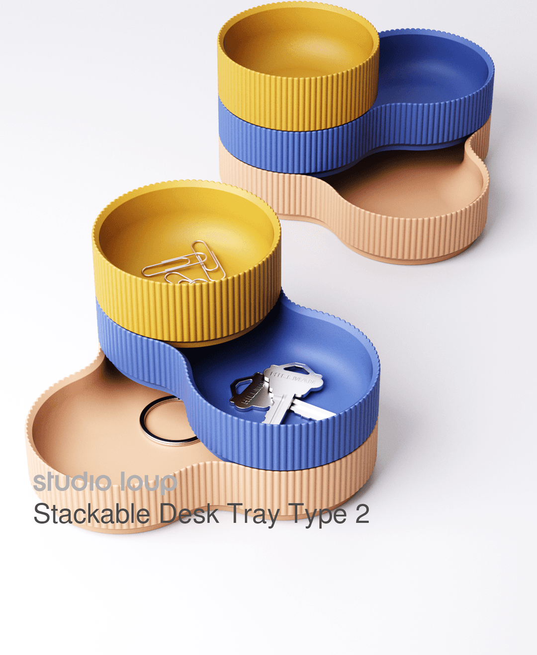 Stackable Try Designs Ridged Tray (Two Styles Included) - 3D model by Studio Loup on Thangs