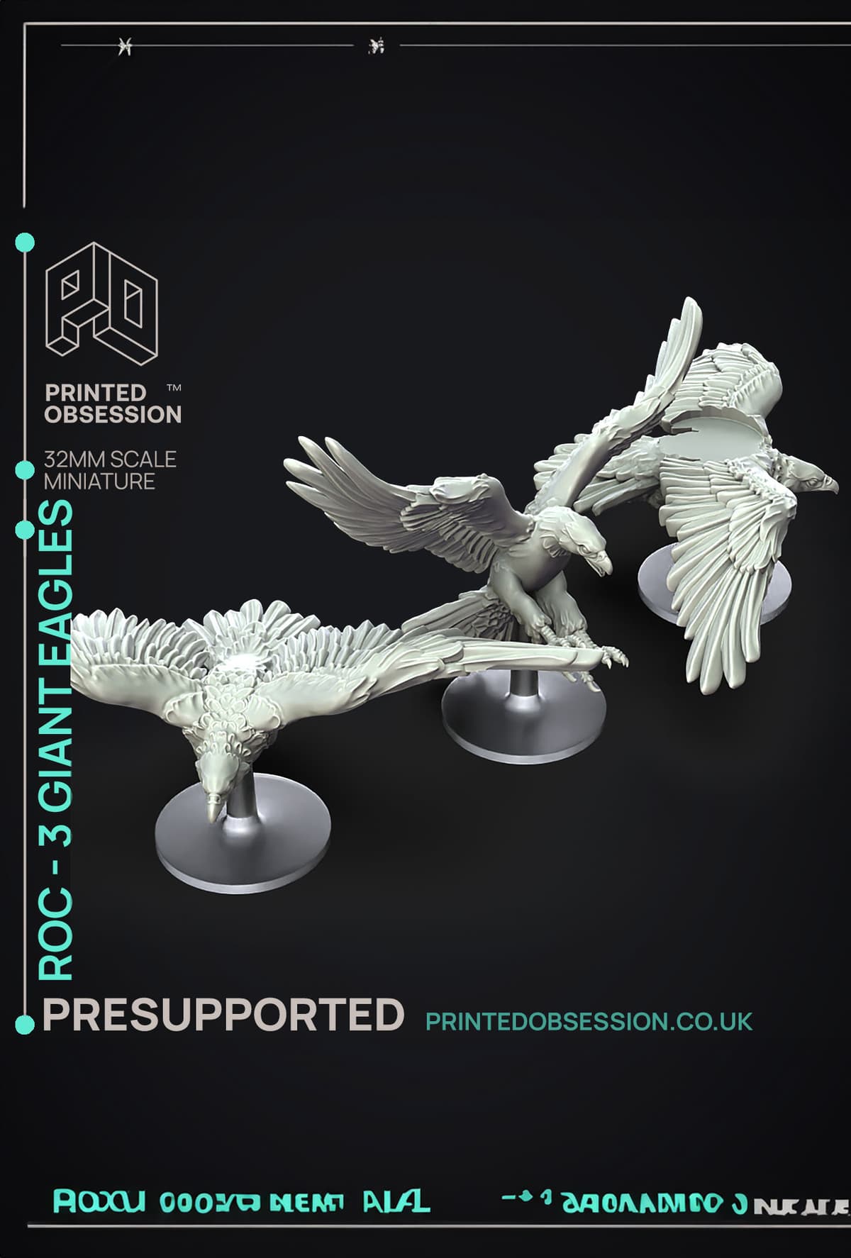 Dnd Roc Size Scale Roc - 3 Giant Eagles - PRESUPPORTED - 32mm scale - 3D model by ...