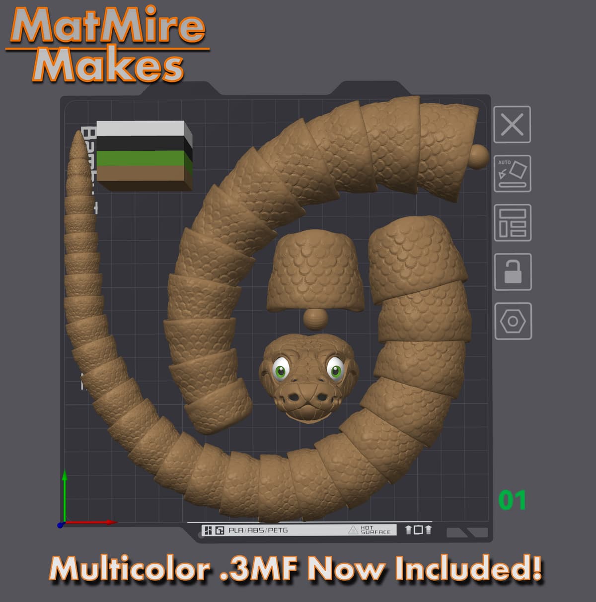 Ball Python Thangs Ball Python Snake- Articulated Figure - 3D model by MatMire_Makes on ...