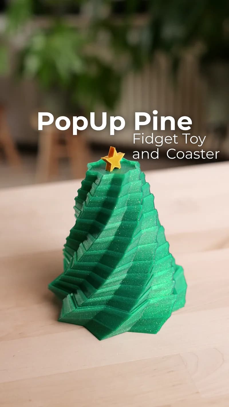 Fidget Tree Collapsible PopUp Pine - Christmas Tree Fidget Toy and Coaster - Print in Place ...