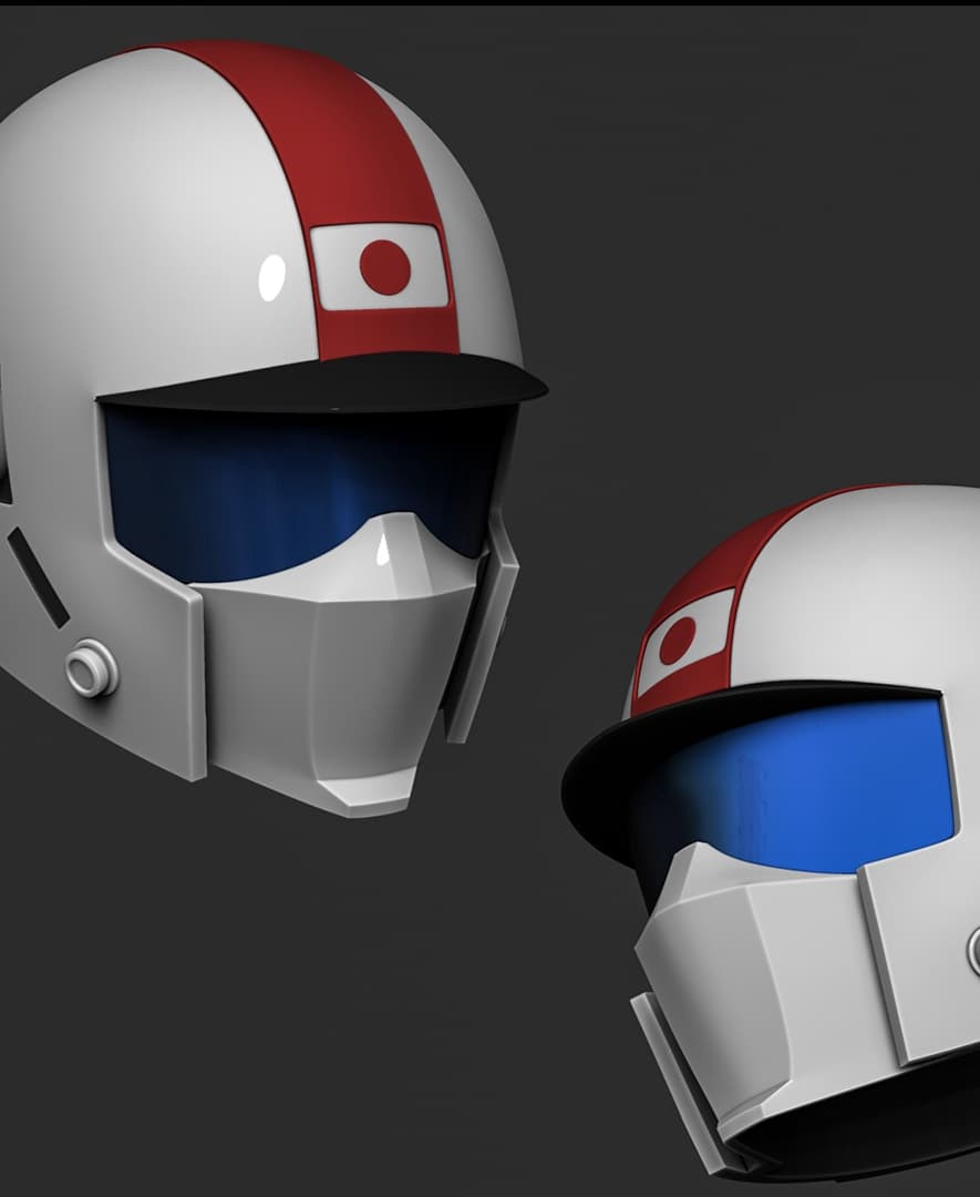 Helm Rider Saber Rider Helmets - April, Colt, Fireball, Saber Rider - 3D model by ...