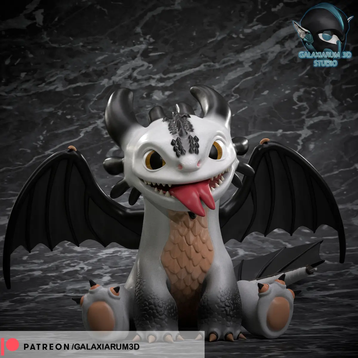 Whight Toothless Baby Toothless and Light Fury(Articulated) - 3D model by Keyquake on Thangs