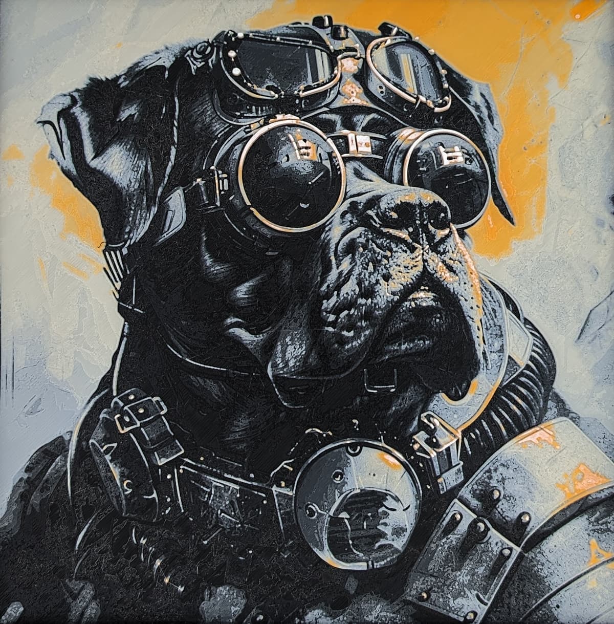 Punk Rock Rottweiler Diesel Punk Rottweiler Dog - Hueforge Print - 3D model by 3D MGK on Thangs