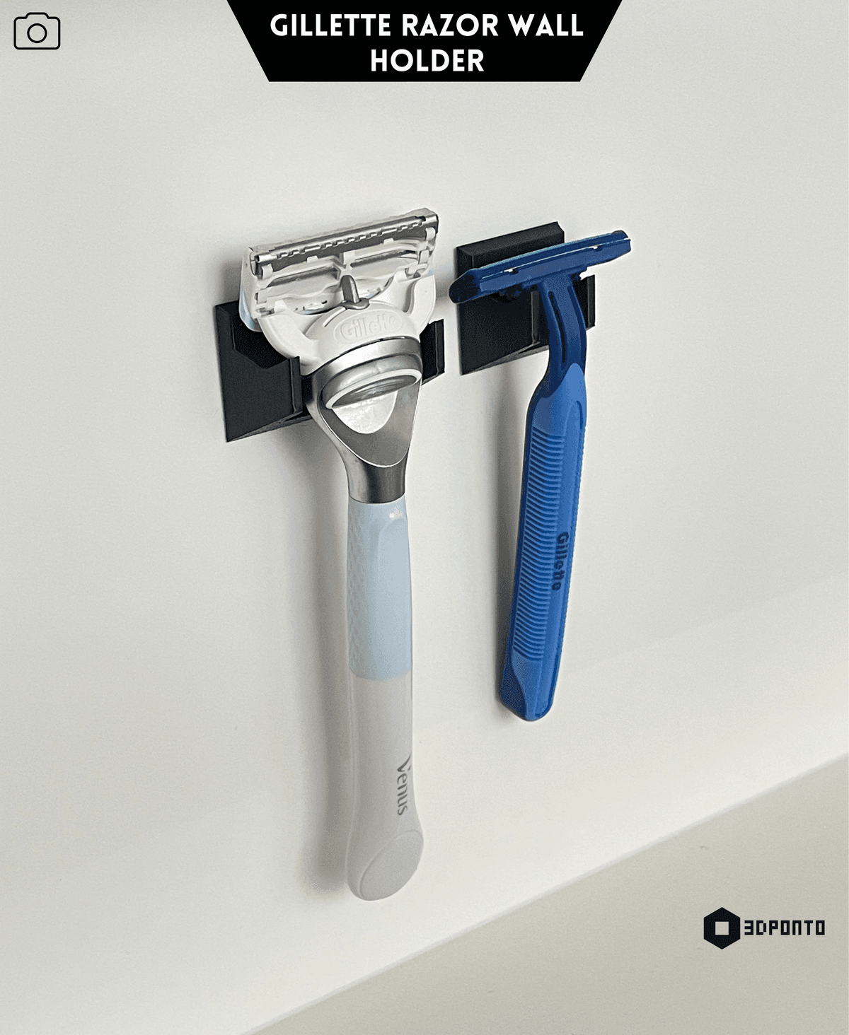 Measure Wall Razor Gillette Razor Wall Holder Lite - 3D model by 3DPONTO on Thangs - Image ...