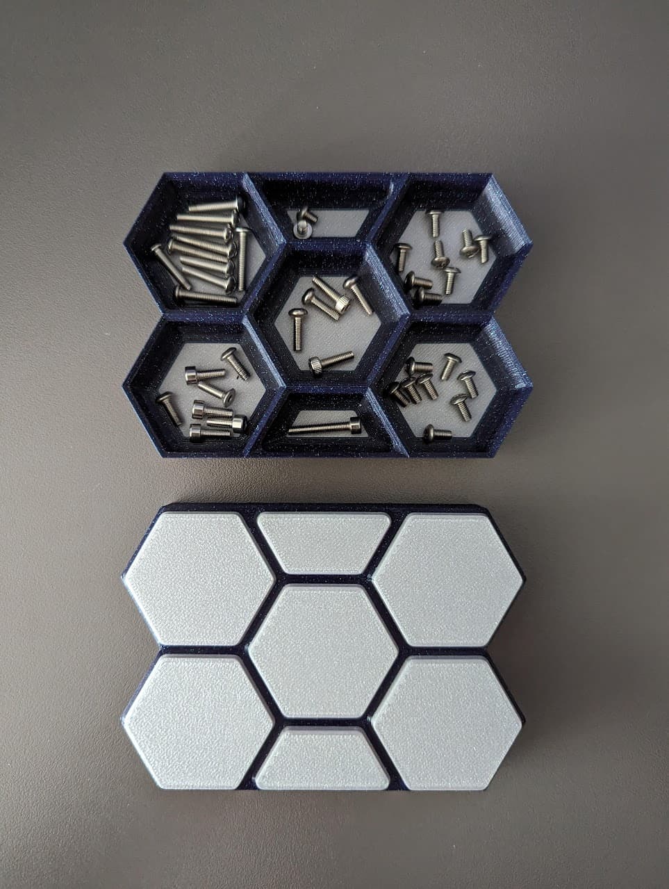 Stackable Hex Tray Part Organizer - 3D model by DON4IR on Thangs