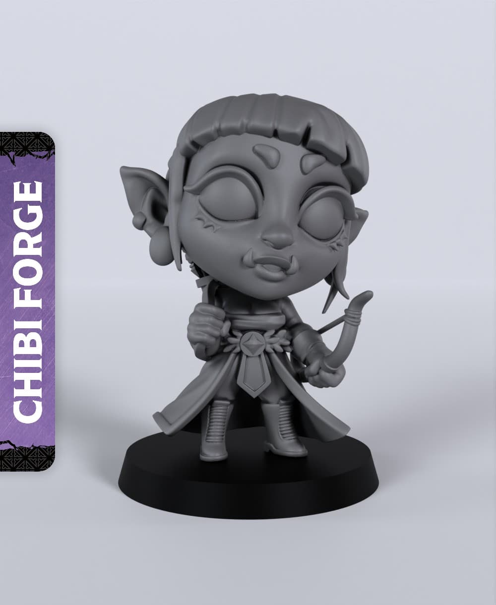 Buy Half-Orc Female Ranger Chibi - With Free Dragon - 5e DnD Inspired ...