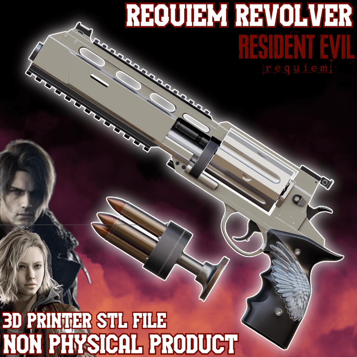 Requium Revolver Grace and Leon Requiem Cosplay Propgun Revolver Pistol Resident Evil ...