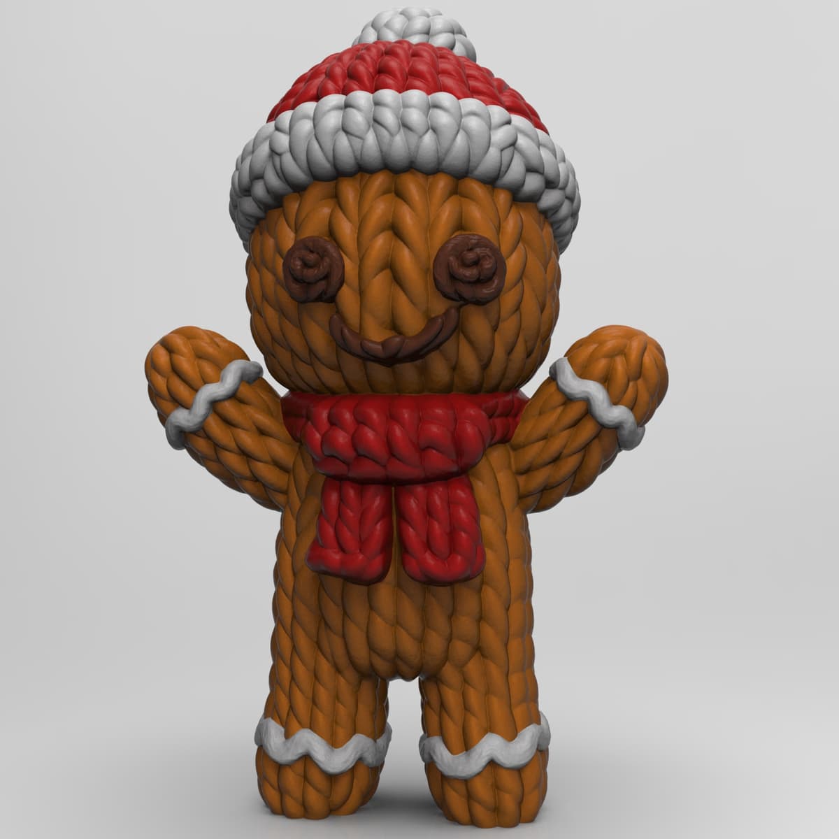 Gingerbread Animation Figure Knitty Gingerbread Man – 3D Printable Holiday Figure - 3D model by ...