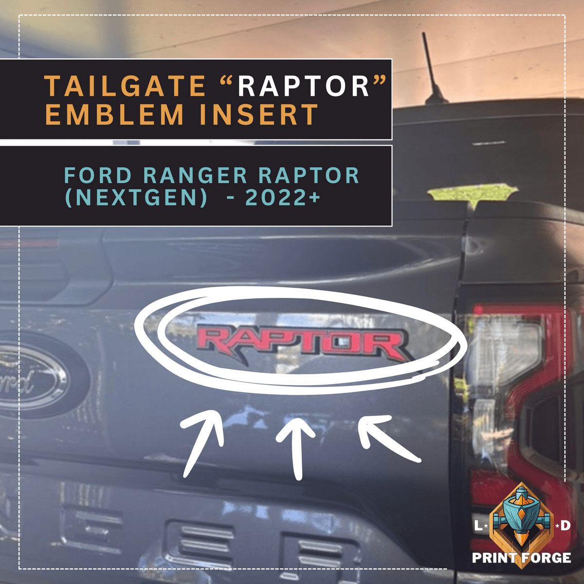 NextGen Ranger Raptor Tailgate Emblem Inserts - 3D model by LD ...
