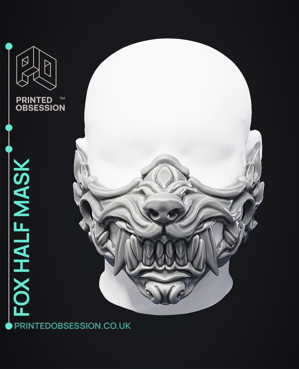 Fox Halff Shell Fox Half Mask - 3D model by printedobsession on Thangs