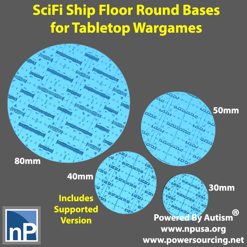 Round Base Panel Bases for Wargames - Sci-Fi Ship Panels - 3D model by np_dev on Thangs