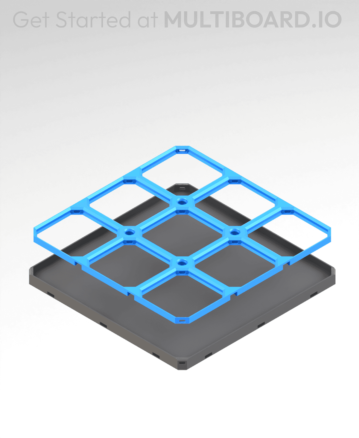 Multiboard Panel 3x3 LU - Drop-In Multibin Plate - 3D model by Multiboard on Thangs
