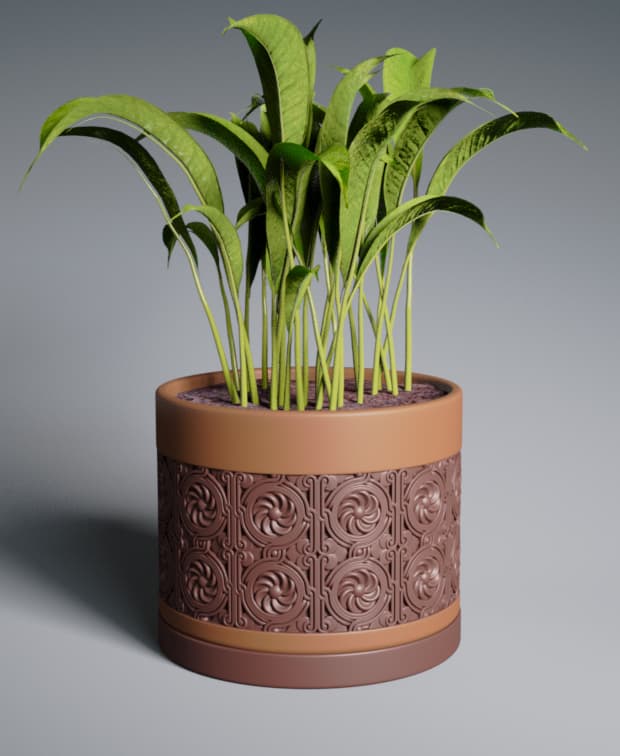 Gothic Rectangular Pot Planter Pot Gothic Infinity with Straight Base - 3D model by ...