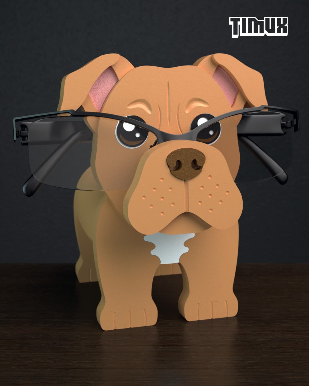 Timux PITBULL GLASSES HOLDER V2 - 3D model by TIMUX on Thangs