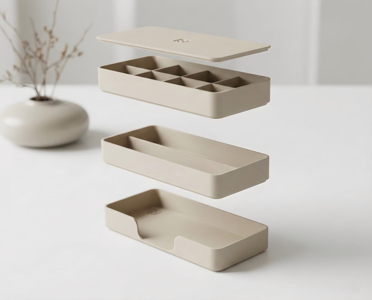 Task Tray Design Stackable Trays for Office and EDC - 3D model by CrafterD on Thangs